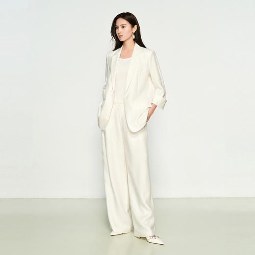 NEELLY纳俪商场同款春季新款宽松直筒时尚通勤长裤女随性休闲裤N25074H04423 商品图2