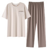 夏季睡衣男士莫代尔短袖长裤套装轻运动风凉爽青年可外穿家居服   JL-HYM4838/HYM4839 商品缩略图4