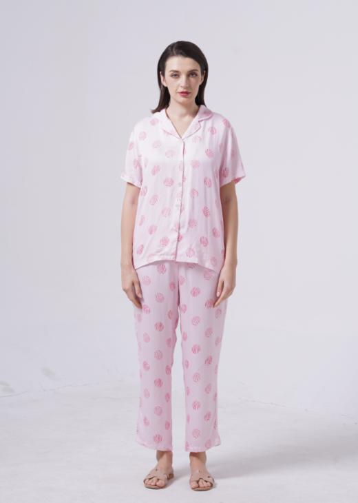 皮尔卡丹女款夏季印花家居短袖套装宽松舒适休闲PE22300 商品图0