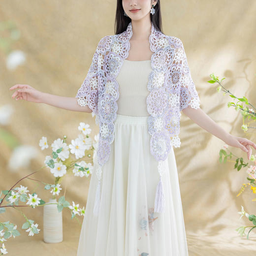 苏苏姐家烟雨披肩手工DIY钩针马海毛蕾丝线毛线团自制材料包 商品图1