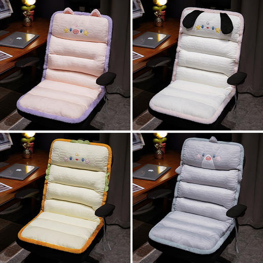 自然醒哈基米萌物乳胶连体坐垫办公室久坐护腰靠垫背部绑带舒适防滑屁垫QYL 商品图7