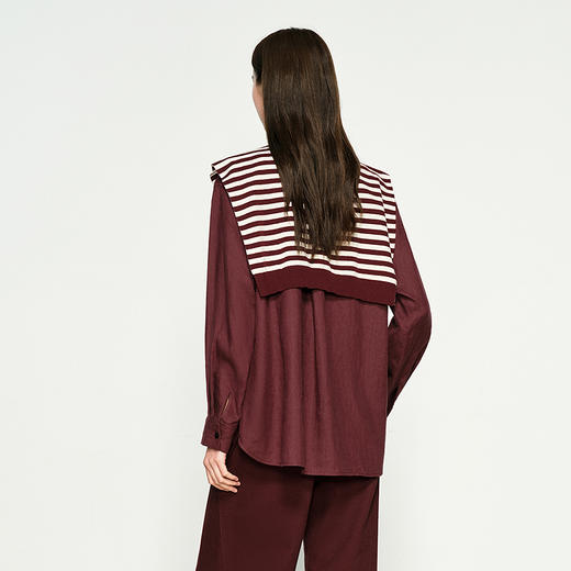 NEELLY纳俪商场同款春季新款简约百搭长袖衬衫女小众通勤慵懒上衣N25074B04559 商品图1