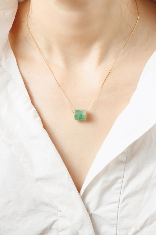 非洲纯翠飘花路路通足金吊坠招财翡翠 商品图2