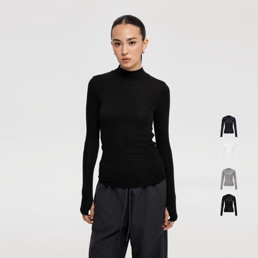 oneup小高领天丝羊毛打底衫 商品图0