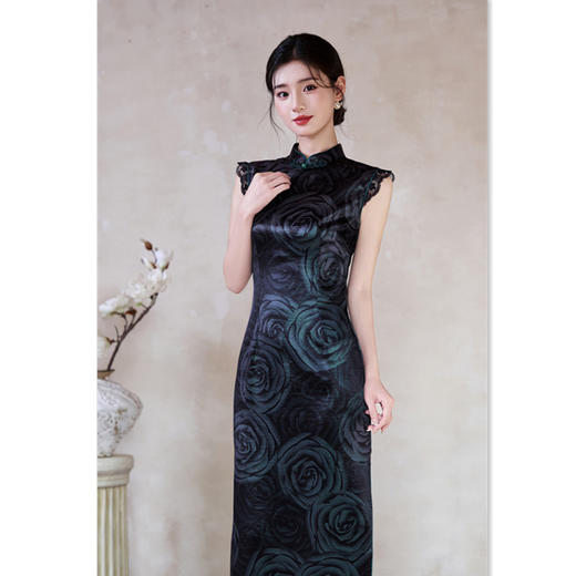 GX港风气质长款无袖旗袍2025夏季新款复古中国风宴会旗袍 商品图0