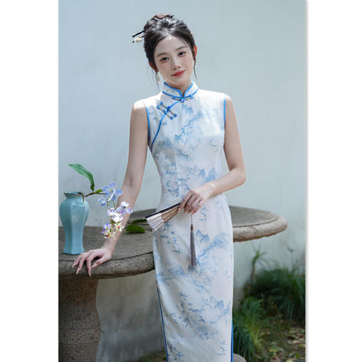 GX无袖旗袍新中式改良年轻款少女高级感港风大气上档次旗袍连衣裙夏 商品图1