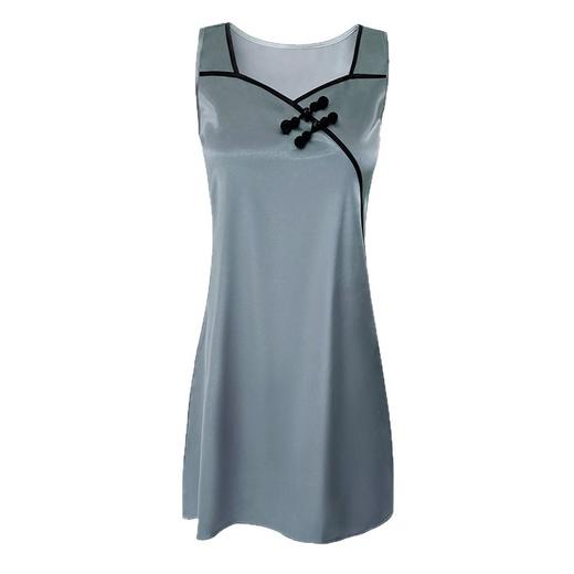 雀说吊带性感睡衣女夏季睡裙丝绸薄款时尚家居服连衣裙AL19213 商品图4