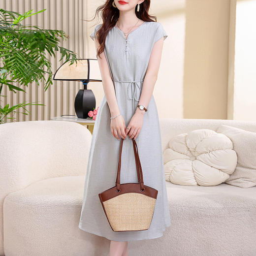 优雅系带休闲，宽松连衣裙YIYIFUS2901XFY 商品图0