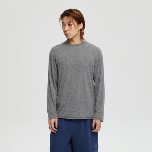 oneup羊毛圆领宽松长袖T恤 商品图1