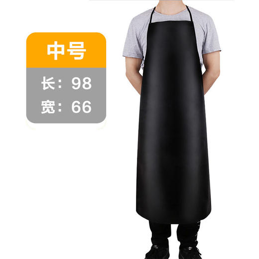 PU防水防油软皮革围裙 餐饮专用厨房食堂厨师工业加厚加大腰挂脖围 商品图3