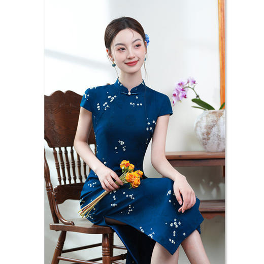 GX时尚改良年轻少女款长款棉麻单层旗袍2025夏季新款复古国风旗袍裙 商品图1