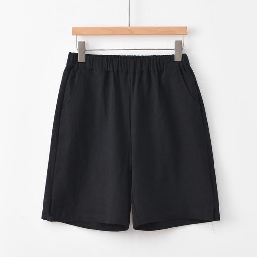 雀说新款短裤女外穿新中式国风苎麻松紧腰休闲裤AL6520 商品图8