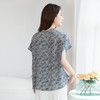 QS【100%真丝】双绉印花短袖小衫女百搭气质通勤桑蚕丝衬衣女1177 商品缩略图3