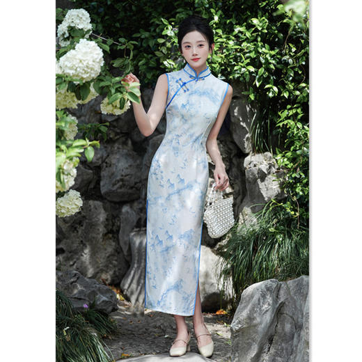 GX无袖旗袍新中式改良年轻款少女高级感港风大气上档次旗袍连衣裙夏 商品图3
