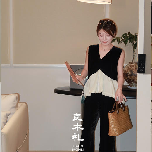 【不退不换】良木礼真丝丝绒花边裤（4777） 商品图1