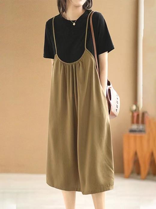 中秋大力度清仓~（不支持退）HEMl品牌 撞色假两件休闲连衣裙-喜出 商品图0