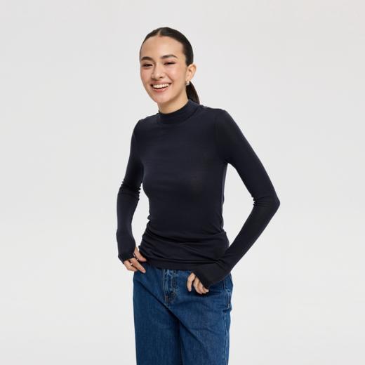 oneup小高领天丝羊毛打底衫 商品图2