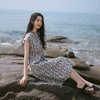 雀说新款短袖碎花连衣裙女夏高级感收腰显瘦系带长裙AL6518 商品缩略图2