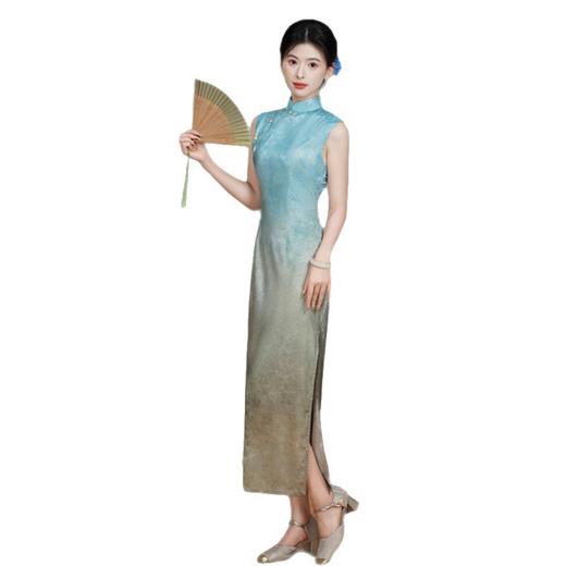 GX复古国风长款无袖旗袍2025夏季新款年轻女士时尚新中式显瘦旗袍裙 商品图4