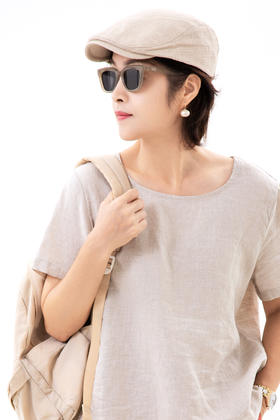 文艺亚麻前进帽