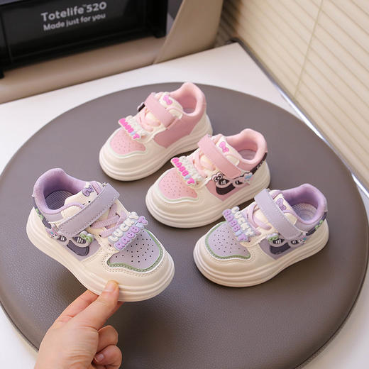 【软底卡通设计，让小公主更时尚！】女童运动鞋2025秋季新款 软底卡通童鞋休闲鞋 女孩公主鞋 中小童板鞋-QA 商品图1