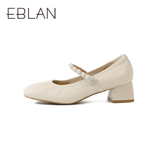 伊伴秋季稳健粗跟柔软羊皮玛丽珍单鞋B25421254 商品图4