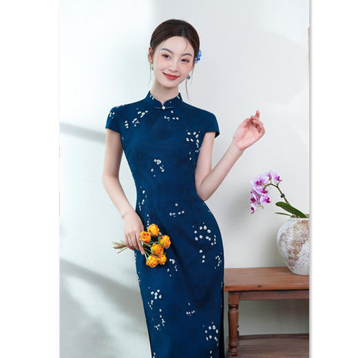 GX时尚改良年轻少女款长款棉麻单层旗袍2025夏季新款复古国风旗袍裙 商品图2