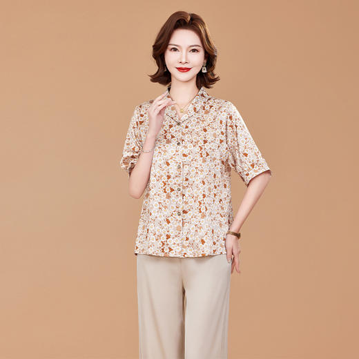 KQ夏季真丝短袖衬衫薄款衬衣上衣服开衫 商品图2