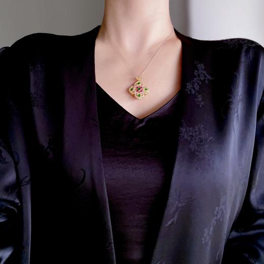 四合如意翡翠吊坠 送银镀金素链 CF 商品图2