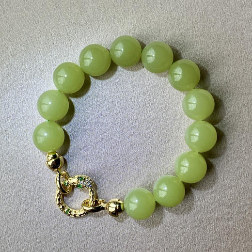 和田玉（黄玉）12m圆珠手串/12颗 商品图1