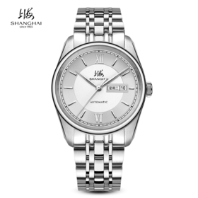 上海手表男女款国民系列经典商务防水钢带机械表3008