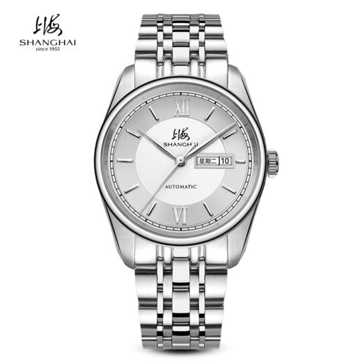上海手表男女款国民系列经典商务防水钢带机械表3008 商品图0