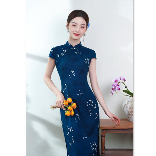 GX时尚改良年轻少女款长款棉麻单层旗袍2025夏季新款复古国风旗袍裙 商品图3
