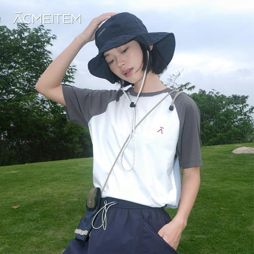 【出游季特惠】ACMEITEM 爱棵米· 户外拼接速干短袖T恤GAG2440380C 商品图0