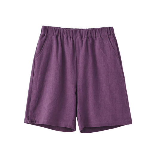 雀说新款短裤女外穿新中式国风苎麻松紧腰休闲裤AL6520 商品图4