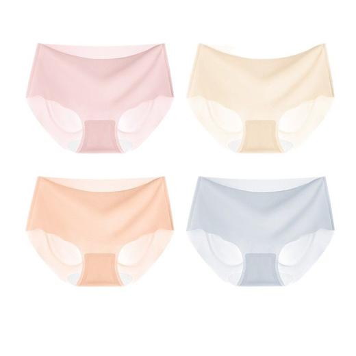 【39.9元4条】夏季女士超薄款冰丝无痕内裤 冰丝面膜裤抗菌蚕丝裆中腰内裤 商品图4