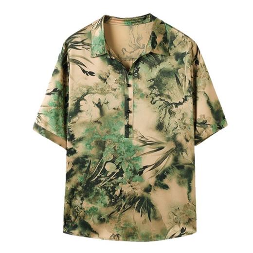 KQ洋气夏装宽松大码上衣真丝衬衫女装短袖t恤衫桑蚕丝小 商品图4