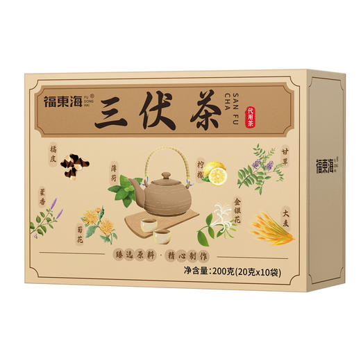 福东海 三伏茶200g  夏季陈皮金银花气三伏天泡水喝茶包 商品图0
