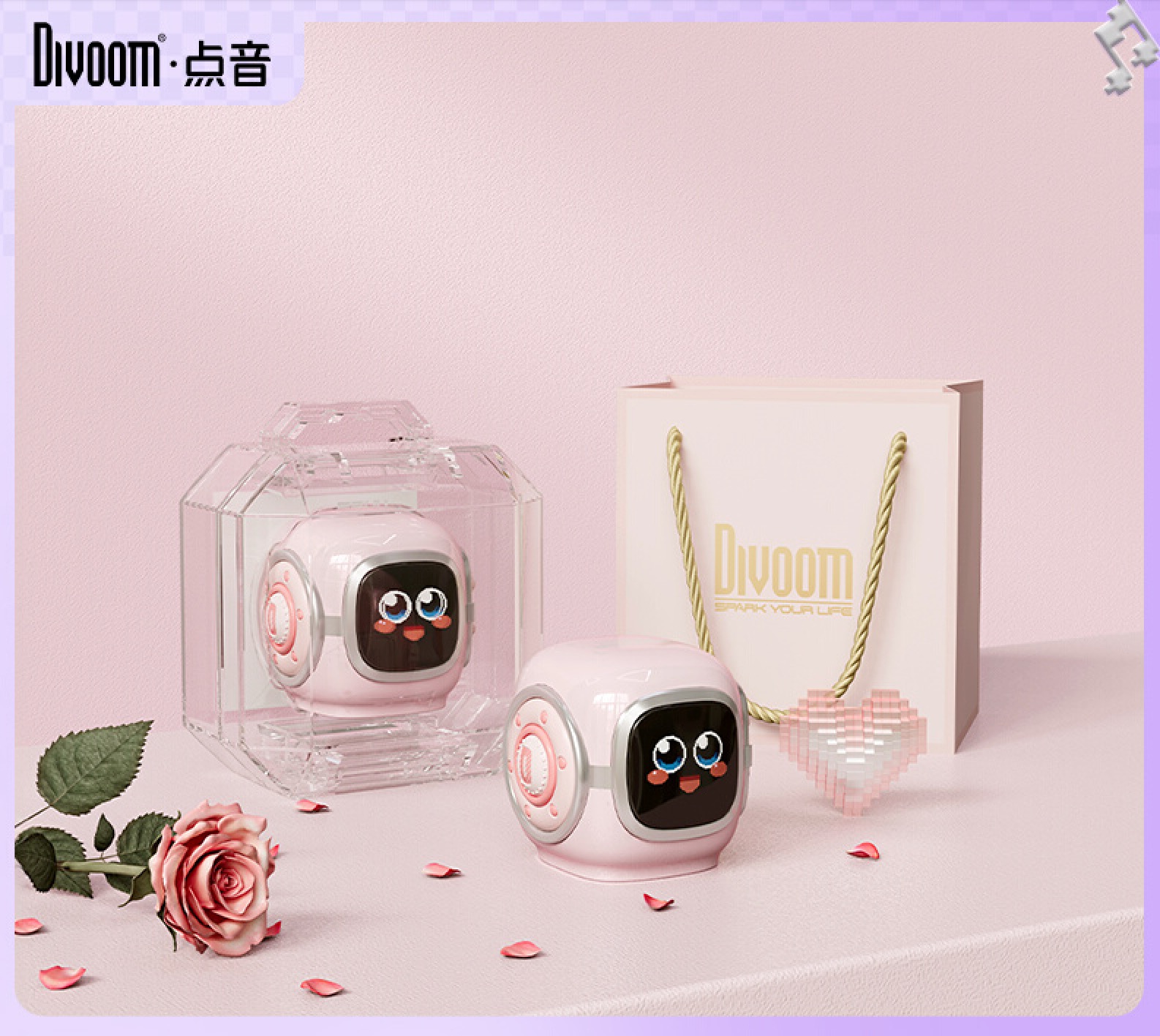 点音Divoom电饱饱像素35W氮化镓充电器适用小巧便携PD