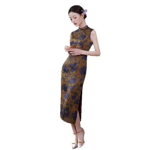 GX改良新中式长款无袖圆襟旗袍2025夏季新款修身时尚日常旗袍 商品图4