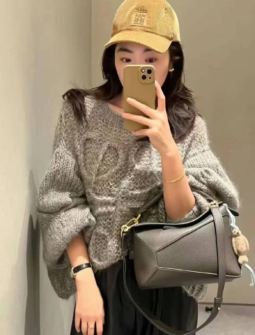 罗意威mini菱格软皮几何包拼接真皮女包斜挎手提小号枕头包 商品图5