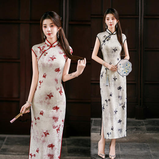 GX复古中国风长款气质无袖旗袍2025夏季新款改良新中式日常可穿旗袍 商品图0