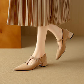 【预售5天】优雅法式复古T字扣带高跟单鞋春夏新款丁字女鞋时尚玛丽珍鞋DB&M6510