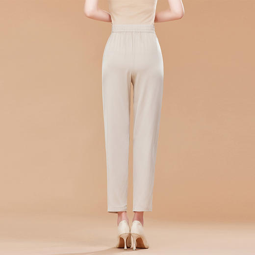 KQ垂感真丝裤子女装2025夏季高腰九分宽松休闲显瘦小个子直筒烟管裤 商品图2