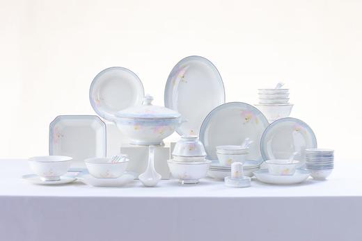 品物攸宜花韵初上12人用54头骨质瓷餐具 商品图1