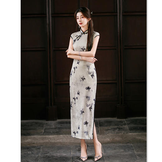 GX复古中国风长款气质无袖旗袍2025夏季新款改良新中式日常可穿旗袍 商品图3