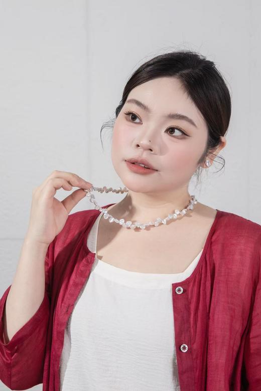 一周内发货【定制加长50厘米珍珠项链+5厘米延长链 搭配925银配件，耳钉长约11mm】小花瓣异形巴洛克珍珠项链，淡水高级感，不规则轻奢脖颈链 商品图7