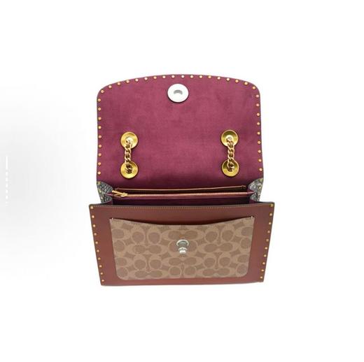 COACH Parker 26 铆钉款黑配棕 商品图4