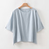 雀说新款圆领七分袖上衣女高级感亚麻垂感t恤宽松显瘦AL6517 商品缩略图5