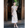 GX改良奥黛长款旗袍裙2025夏季新款复古民族风素雅新中式奥黛旗袍裙 商品缩略图0